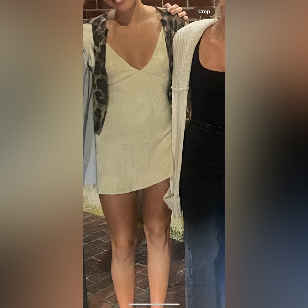 Aritzia Mini Dress in Cream Floral Pattern